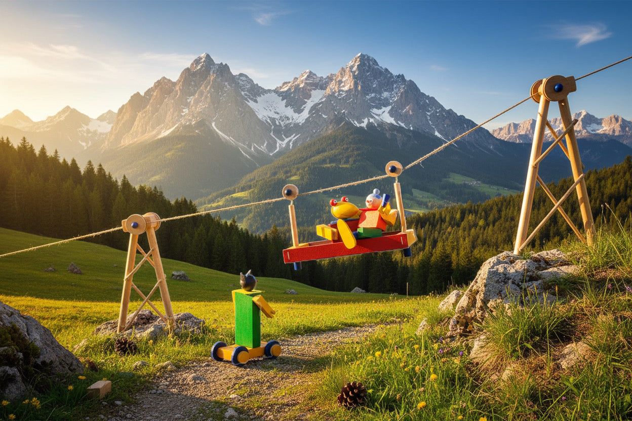 Theo in der Seilbahn