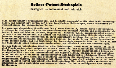 Kellner Patent-Steckspiele